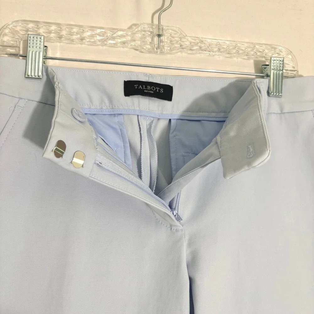 Talbots Petites Light Blue Cropped Trousers Straight Leg Pants Size 10P - Picture 5 of 9